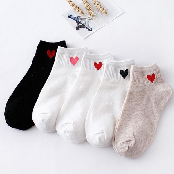 Heart Cute College Wind Simple Female Socks Women Fashion Skateboard Sock Comfortable Socks High Quality