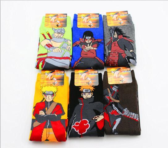 6 pair/set Cute Japan Anime Naruto Socks Uzumaki Naruto Print Cotton cosplay Socks Accessories