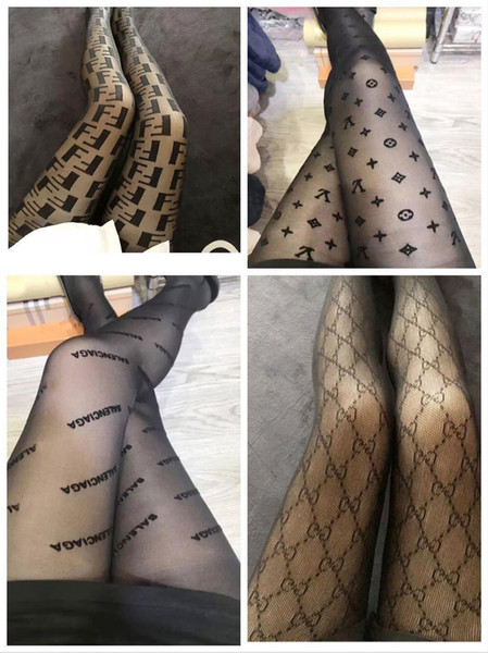 Black Sexy Transparent Stockings Europe And America Fashion Tide Logo Women Tight Socks Prevent Hook Silk Pantyhose