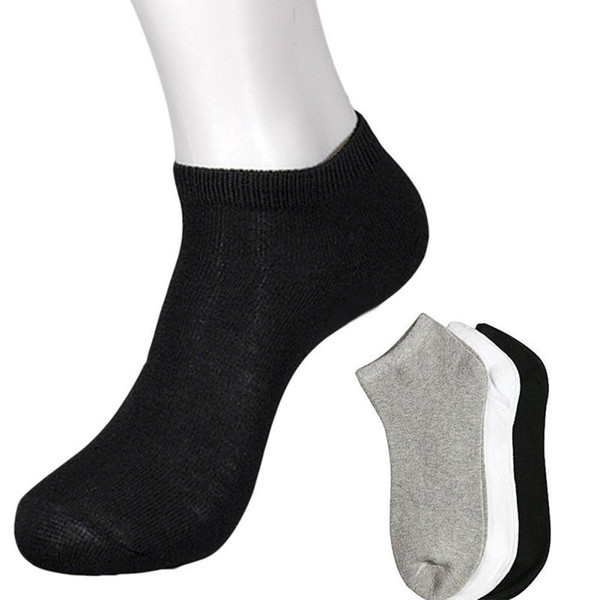 Wholesale-Mens Low Cut Athletic Ankle Sport Ankle/Quarter Crew Socks Black White Gray