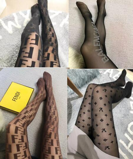 HOT 2018 Pure Color Lace Hollow Out Pantynose Sexy Mesh Hose Hot Sale European and American Letter Long Leggings S-L