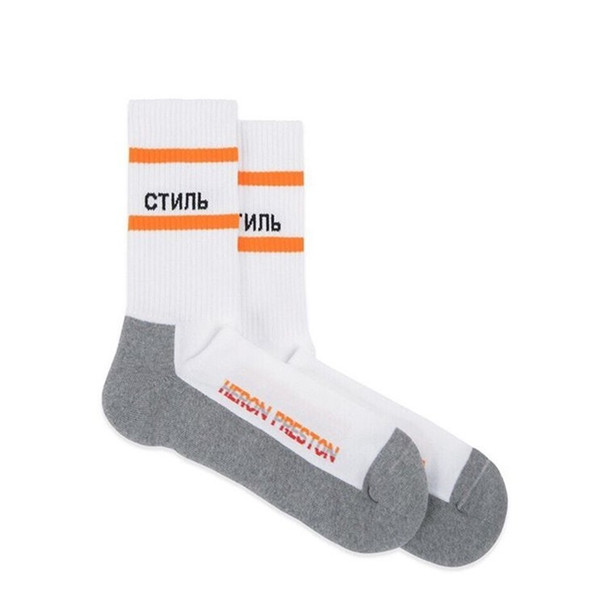 2018ss Heron Preston Logo Embroidery Belt Cotton Socks Hiphop Streetwear Women Men Socks HP Heron Preston