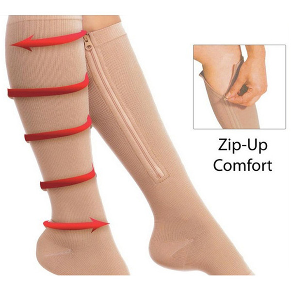 100pairs Zipper Compression Leg Socks Women Zip-Up Sock Ultrathin Breathable Zip Sox