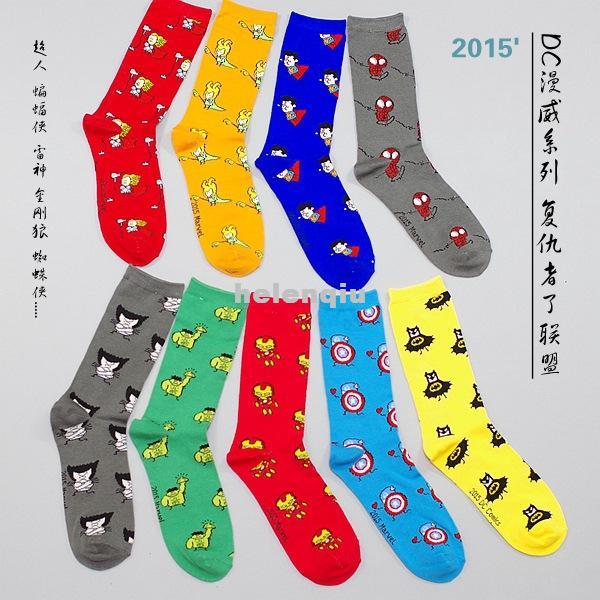 The Avengers 2015 tide personality lovers socks Man Granville DC series co subsection tube socks