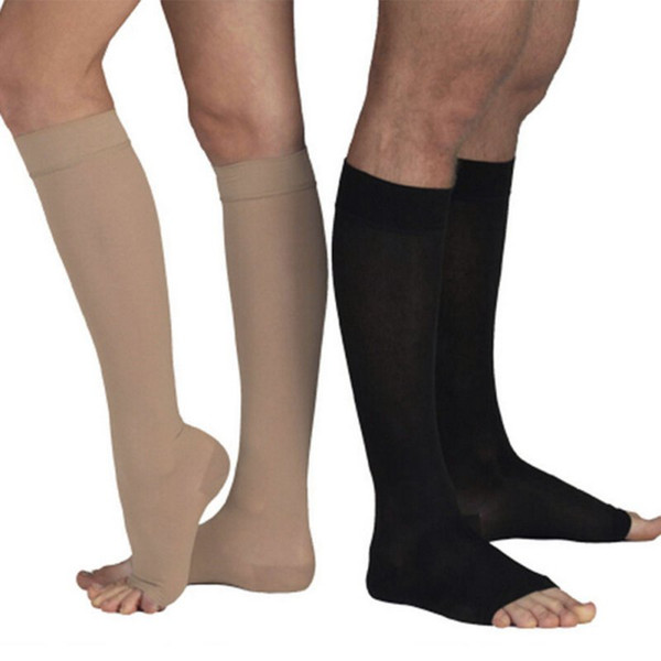 New Fashion Men Women Socks Warm Solid Knee High Open Toe Unisex Compression Leg Socks