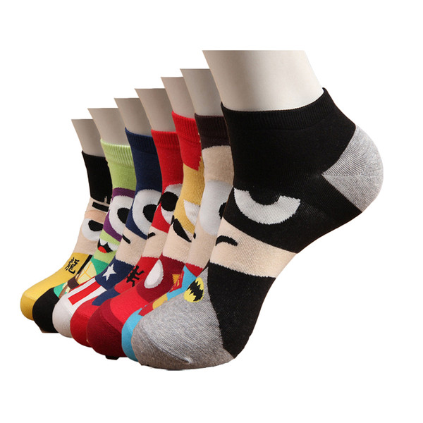 Men Socks Cotton Captain America Avenge Men 'S and Male Short Sock Colorful Breathable Cartoon Socks Fashion New