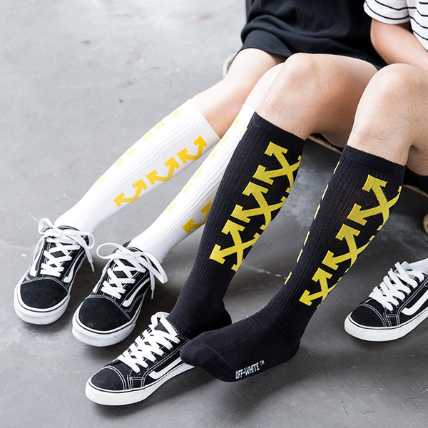 European and American Fashionable Socks Streets Original Wind Black and White Sports Socks Lovers 3 X Letter Hosiery