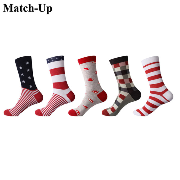 Match-Up Man The fashionable red series of interesting men socks (5 pairs / lot )