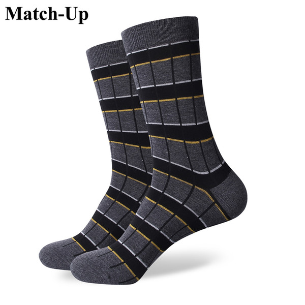 2016 Men's combed cotton brand men socks,plaid socks,for free,US size (7.5-12) 323