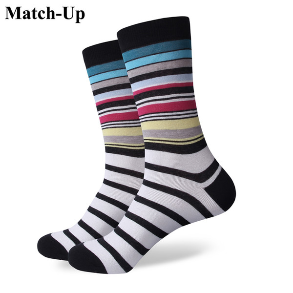 2016 Men's combed cotton brand men socks,colorful plaid leisure socks,US size (7.5-12) 319