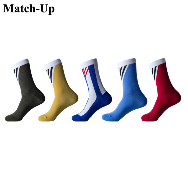 Match-Up fashion Men Playful cartoon Cotton Socks Solid twill Socks (5 Pairs/Lot) US 7.5-12