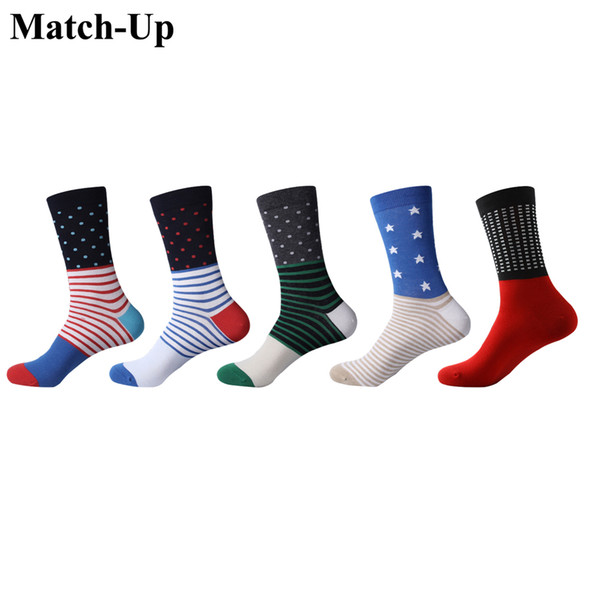 Match-Up Men Fashion Super hero color Cotton Socks argyle Casual Crew Socks (5 Pairs/Lot) US 7.5-12