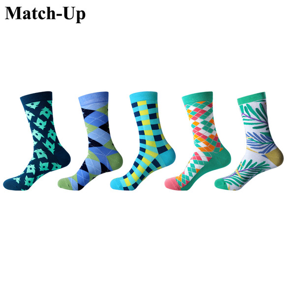 Match-Up Trendy mint green color stockings in summer green fashionable men socks (5 pairs / lot )