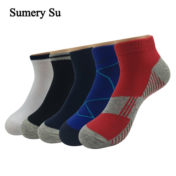 5Pairs/Lot Ankle Socks Men Casual Outdoor Running No Show Cotton Sock Low Cut Male Gift Socks 5 Styles