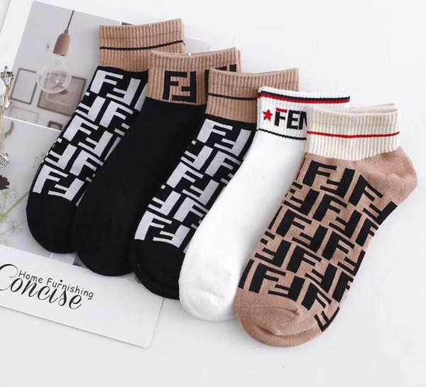 1 package=5pair women Socks Tide Teenager Student Hip Hop Style Socks Letter Embroidery Athletes Leg Warmers Stripe Socks Free 