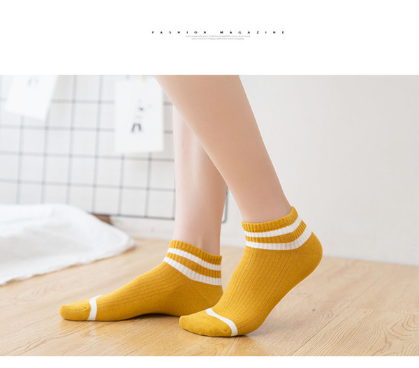 SOFIBERY College wind striped boat socks Women's casual cute socks women's socks SK1 High Quality for Women New