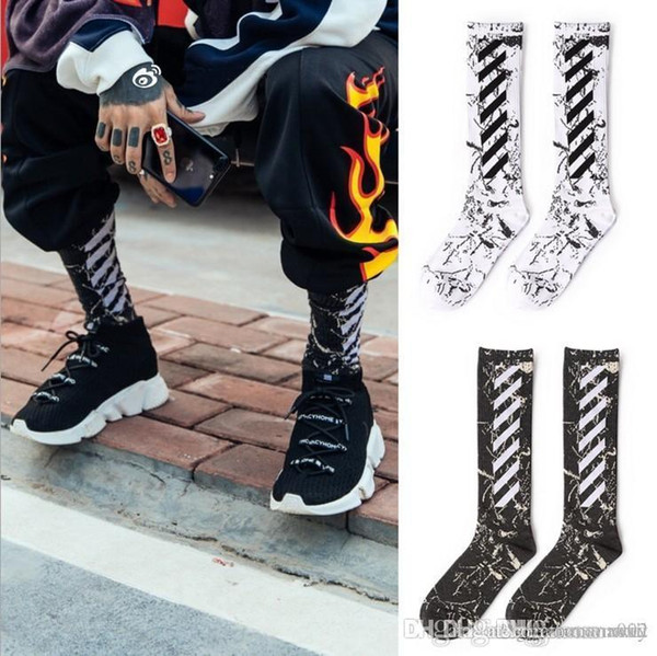 Tide brand slash stripes tide brand camouflage stockings tide men socks longer men and women lovers cotton socks