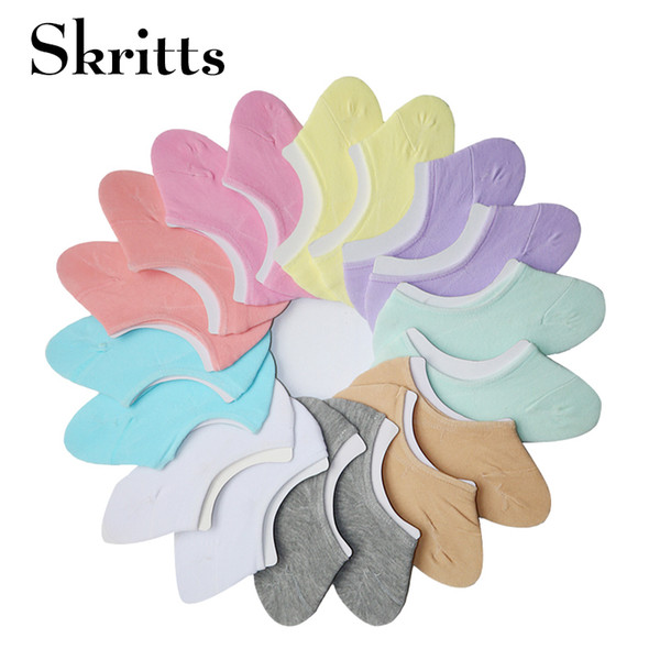 Skritts 3pair Summer Thin Boat Socks for Women No Show Sock Non-Slip Silicone Chaussette Invisibles Socks Slippers Women Slipper