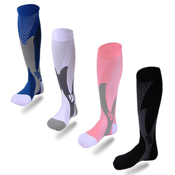 Fashion New Man Woman Knee High Compression Socks Leg Support Stretch Workout Men's Socks Hot Unisex Compression 2018