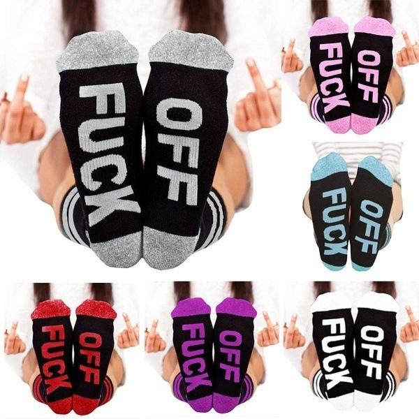 7 Color Men&Women Daily Socks Fashion Casual Sports Socks FUCK OFF letter Print pop sock mens designer socks cotton absorb sweat sock