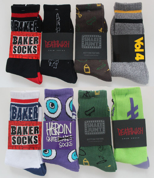 Wholesale-5pais=10pieces Fashion Jasper Baker Harajuku summer Style Thick Terry Sport Socks Skateboard Cotton men's socks