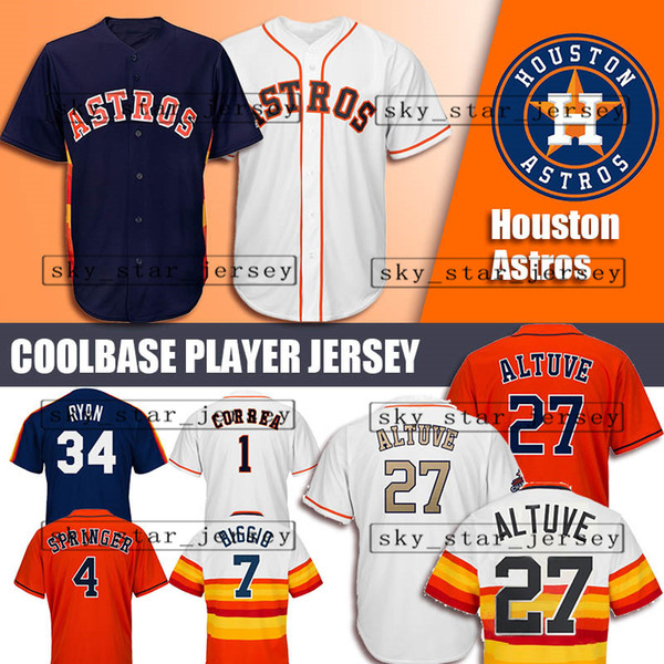 Houston jerseys Astros Majestic Coolbase Jersey 2 Alex Bregman 27 Jose Altuve Jersey 34 Nolan Ryan 5 Jeff Bagwell Jerseys 4 George Springer