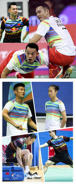 LINING/New T-shirt AAYM067/AVSM099 for Badminton Apparel of China Li Ning National Team World Championship