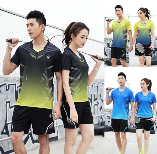 camiseta mujer 2019 men/women badminton and tennis shirts+shorts,table tennis jerseys clothes,sport shirt man,tenis wear suit