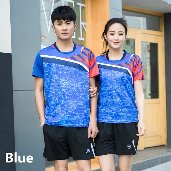 Hot Sale Women And Mens Table Tennis Clothes Short Sleeve Badminton Jersey Set Quick Dry Tennis jersey Free Shipping