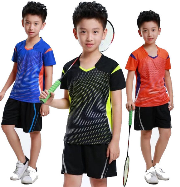 sport t-shirt boys,child badminton Jersey clothes,Table tennis shirt Polyester tennis shirt Shorts ,kids training t-shirs XS-3XL