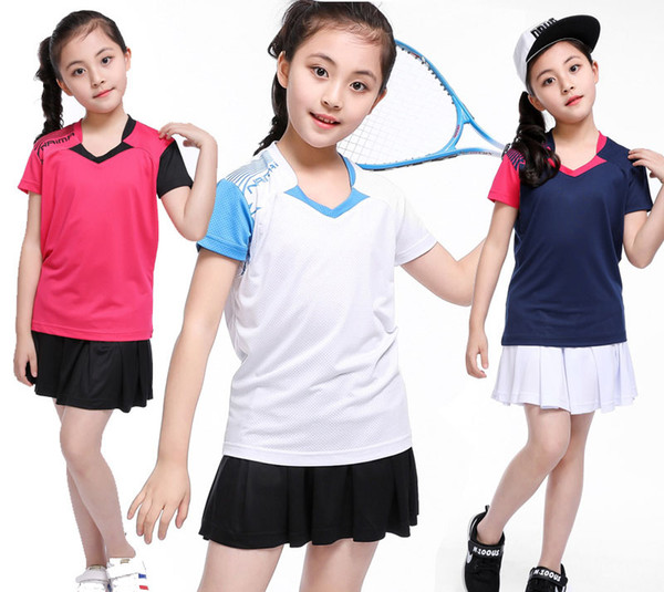 table tennis sportswear,Kid Girl Skirts tenis masculino,polyester fast dry table tennis shirts,Kid badminton Suit,sports T shirt