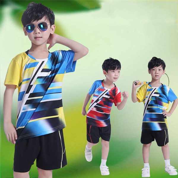 2018 Children Table Tennis Shirts boy Sports Jersey Quick Dry kid Badminton Suit T-Shirt clothing tennis Child badminton jersey