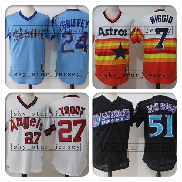 wholesale retro and mesh Mike Trout jerseys Houston jersey Astros Los Angeles jersey Angels Seattle jerseys Mariners Justin Verlander Randy
