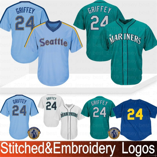 Embroidery Seattle 24 Jersey Mariners Baseball Jersey 22 Robinson Cano Jersey M-XXXL Fast Free Shipping 100% Stitched 2019 New