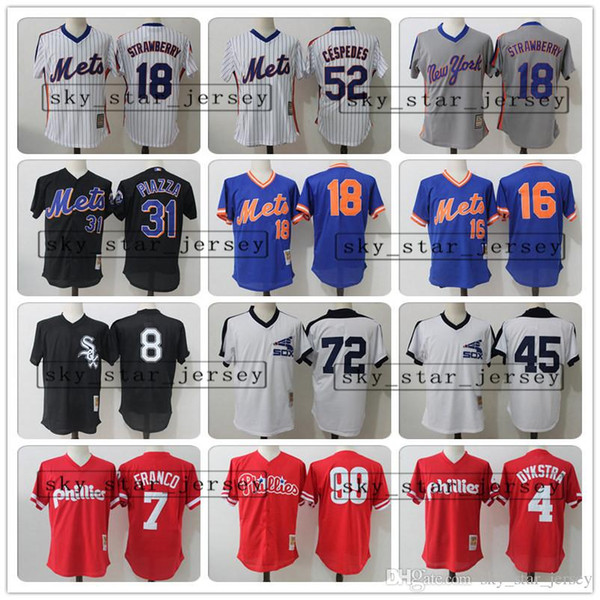 wholesale Mike Piazza Carlton Fisk New York jerseys Mets Chicago jersey White Sox Philadelphia jerseys Phillies retro mesh jerseys