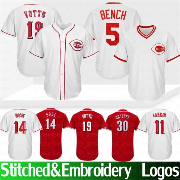 Stitched 19 Joey Votto Cincinnati 5 Johnny Benc Reds Jerseys 11 Barry Larkin 17 Chris Sabo 30 14 Pete Rose Jerseys High quality