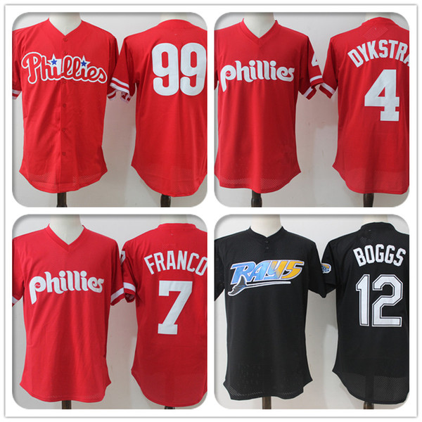wholesale 7 Maikel Franco 99 Mitch Williams 12 Wade Boggs retro mesh Tampa Bay jerseys Rays Philadelphia jerseys Phillies