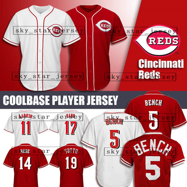 66 Yasiel Puig Cincinnati jerseys Reds Majestic Coolbase Jersey 5 Johnny Bench Jersey 11 Barry Larkin Jersey 19 Joey Votto 14 Pete Rose 17 C