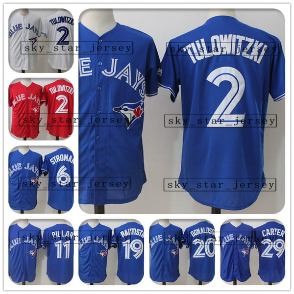 20 Josh Donaldson 29 Joe Carter 19 Jose Bautista 6 Marcus Stroman Jersey Blue Jays Toronto jerseys Majestic Coolbase Jersey best selling