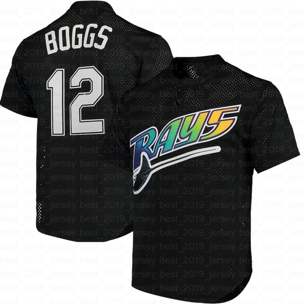 New Tampa Bay 12 Wade Boggs Ray 3 Evan Longoria 39 evin Kiermaier 100% Stitched Baseball Jerseys M-XXXL Fast Free Shipping 2019 New