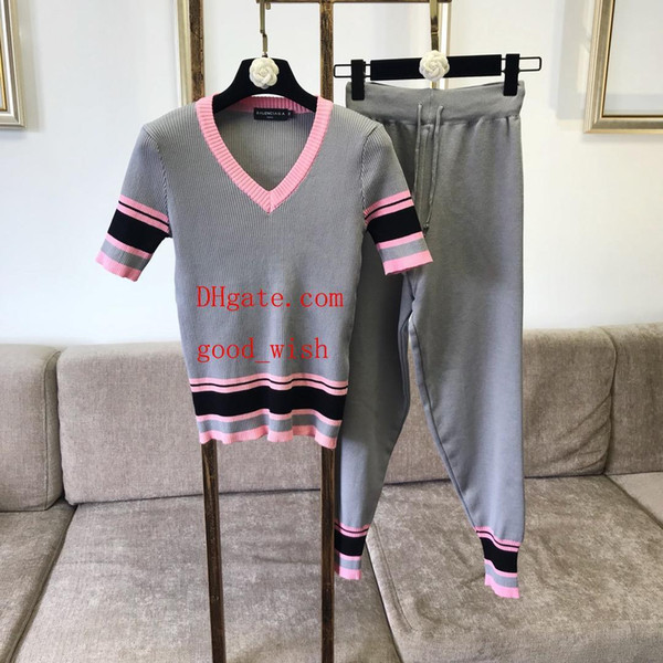 Fashion Women Tracksuit Summer Comfortable Sportswear Letter Printed T-shirt Pencil Pants Set Girls Jogging Sport Suit Outfits kp-pa13