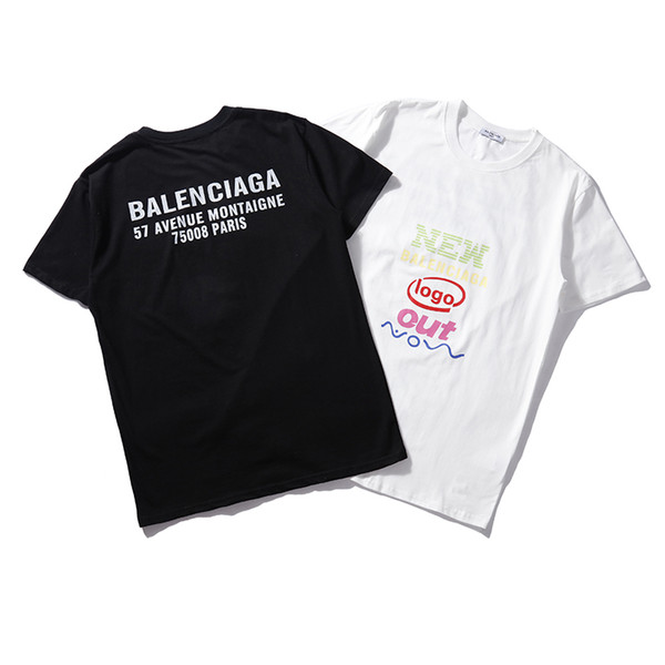 Bu‍rberry 822 2019 summer explosion men's color letter print T-shirt fashion trend breathable anti-wrinkle S-XXL Free Delivery