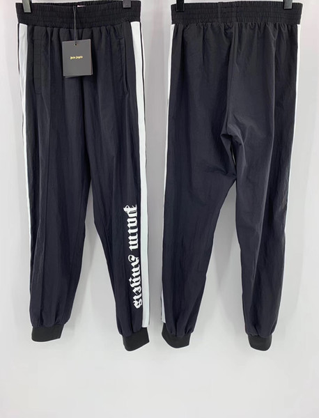 FALECTION MENS 19SS SUMMER FASHION PALM ANGELS JOGGING PANTS WITH WHITE STRIPE