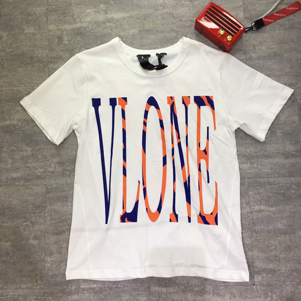 FALECTION 19SS VLONE TIGER PATTERN V PRINT COTTON T-SHIRT