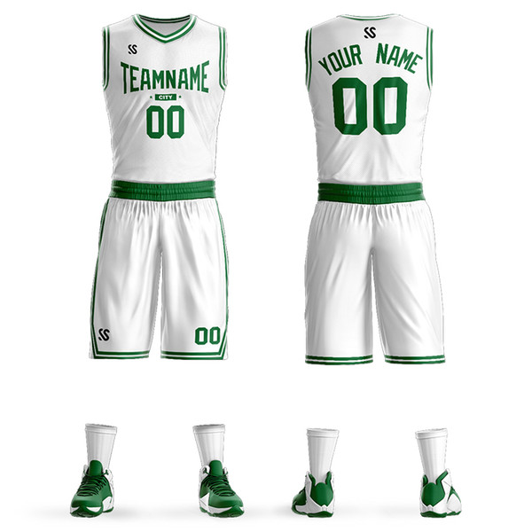 Top Quality Men Kids Basketball Jerseys Sets Uniforms Jabari Bird Jaylen Boys Sport Kit Clothing Shirts Shorts Suits Side Pockets Customized