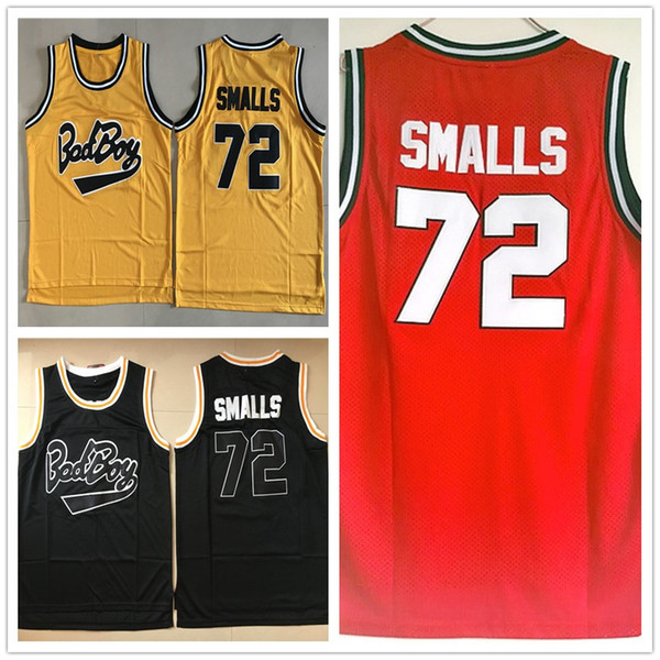 Movie Mens Biggie Smalls Jersey Notorious B.I.G. Bad Boy Basketball Jersey #72 Biggie Smalls Stitched Sports Shirts embroidered Cheap
