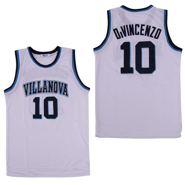 NCAA 2019 Villanova Wildcats #1 Jalen Brunson 25 Mikal Bridges 10 Donte DiVincenzo 15 Ryan Arcidiacon White Navy College Basketball jerseys