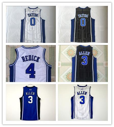 NCAA Duke Jersey Blue White Devils 0 Jayson Tatum 3 Grayson Allen 4 JJ Reddick College Basketball Sports Jersey embroidered Stitched logos