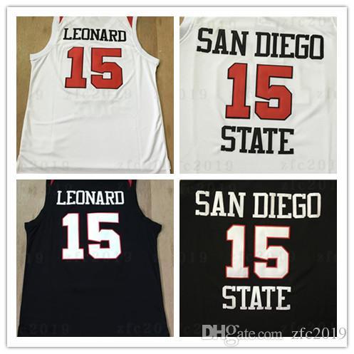 NCAA San Diego State Aztecs 15 Kawhi Leonard Jersey #2 College Basketball Jerseys Black White University Shirts Stitched patches embroider