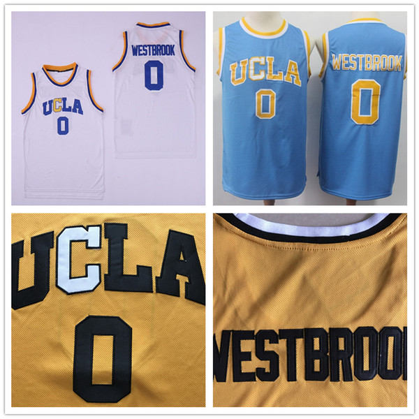 NCAA UCLA Bruins 0 Westbrook jersey Russell #2 Lonzo Ball White Blue Basketball Jerseys College Sports Shirts Stitched patches embroidered